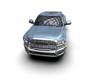 Pickup truck isolated on white background. 3d rendering - illustration
