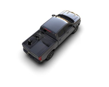 Beyaz arka planda siyah araba, 3D görüntüleme