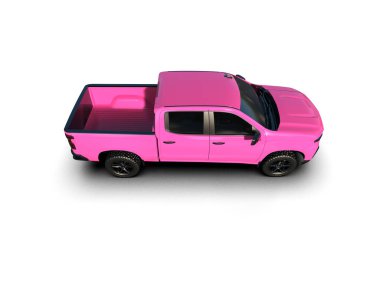 pembe modern araba izole