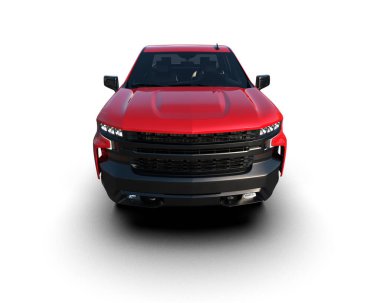 Pickup truck isolated on white background. 3d rendering - illustration