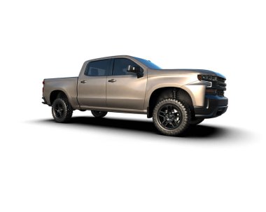 Pickup truck isolated on white background. 3d rendering - illustration