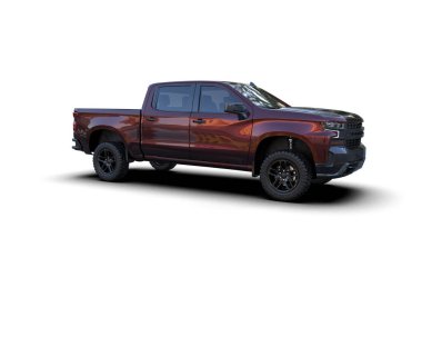Pickup truck isolated on white background. 3d rendering - illustration