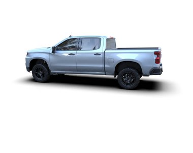Pickup truck isolated on white background. 3d rendering - illustration