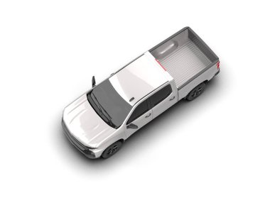 Pickup truck isolated on white background. 3d rendering - illustration