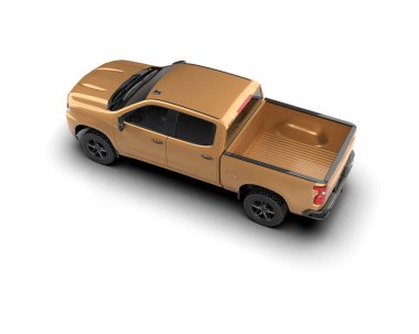 Pickup truck isolated on white background. 3d rendering - illustration