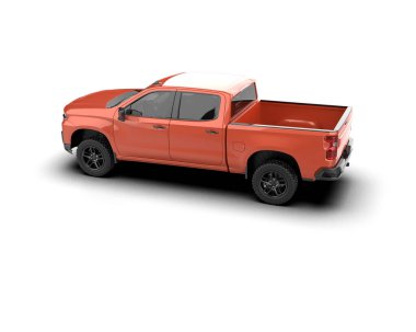 Pickup truck isolated on white background. 3d rendering - illustration