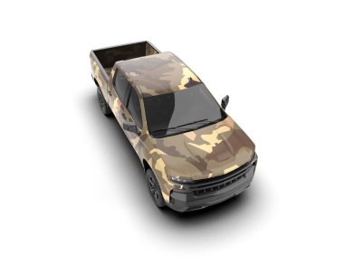 Pickup truck isolated on white background. 3d rendering - illustration