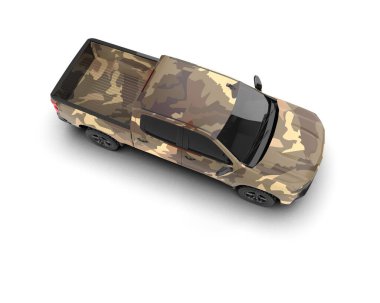 Pickup truck isolated on white background. 3d rendering - illustration