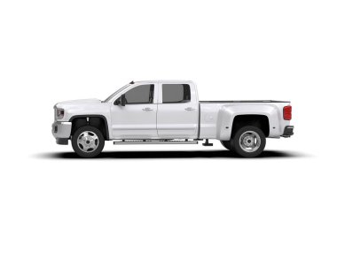 Pickup truck isolated on white background. 3d rendering - illustration