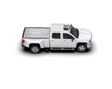 Pickup truck isolated on white background. 3d rendering - illustration