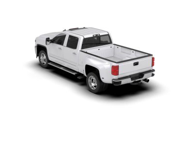 Pickup truck isolated on white background. 3d rendering - illustration