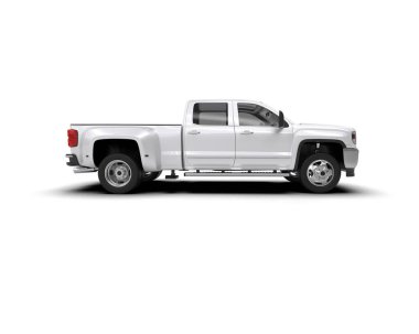 Pickup truck isolated on white background. 3d rendering - illustration