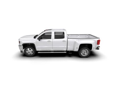Pickup truck isolated on white background. 3d rendering - illustration