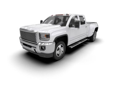 Pickup truck isolated on white background. 3d rendering - illustration