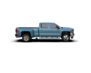 Pickup truck isolated on white background. 3d rendering - illustration