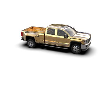 Pickup truck isolated on white background. 3d rendering - illustration