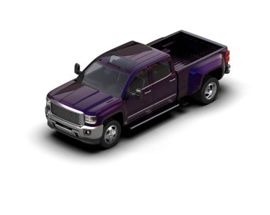 Pickup truck isolated on white background. 3d rendering - illustration