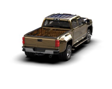 Pickup truck isolated on white background. 3d rendering - illustration