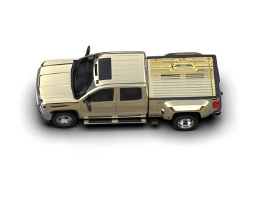 Pickup truck isolated on white background. 3d rendering - illustration