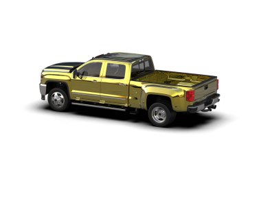 Pickup truck isolated on white background. 3d rendering - illustration