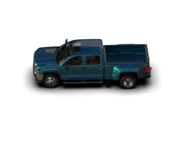 Pickup truck isolated on white background. 3d rendering - illustration