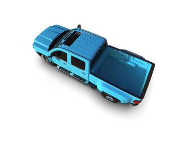 Pickup truck isolated on white background. 3d rendering - illustration
