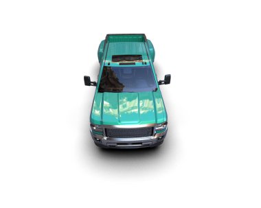 Pickup truck isolated on white background. 3d rendering - illustration