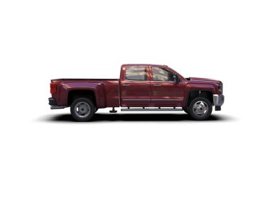 Pickup truck isolated on white background. 3d rendering - illustration