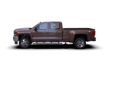 Pickup truck isolated on white background. 3d rendering - illustration