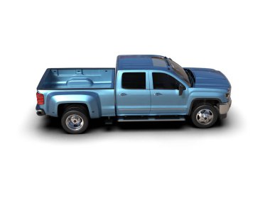 Pickup truck isolated on white background. 3d rendering - illustration