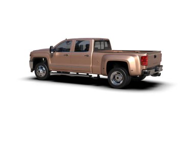 Pickup truck isolated on white background. 3d rendering - illustration
