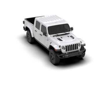 beyaz arkaplanda modern SUv