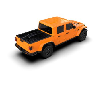 turuncu modern SUV - üst görünüm