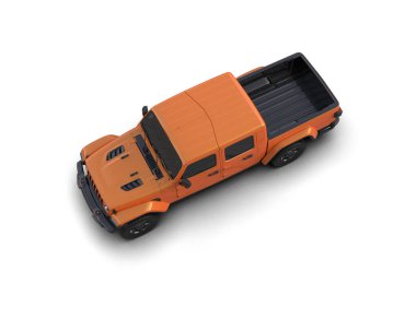 turuncu oyuncak kamyonu beyazda izole edildi