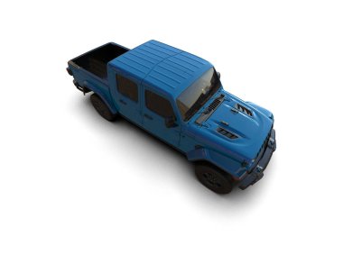 Beyaz arkaplanda mavi oyuncak araba