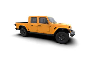 Beyaz arka planda sarı modern araba