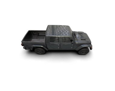 Pickup truck isolated on white background. 3d rendering - illustration