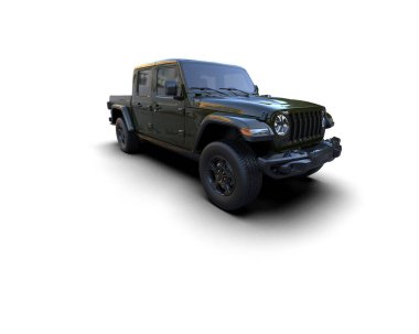 Pickup truck isolated on white background. 3d rendering - illustration