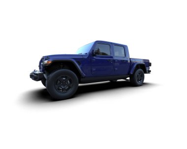 Pickup truck isolated on white background. 3d rendering - illustration