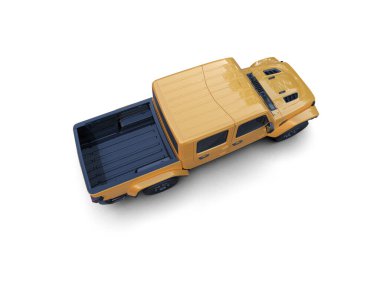 Pickup truck isolated on white background. 3d rendering - illustration