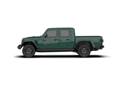 Pickup truck isolated on white background. 3d rendering - illustration