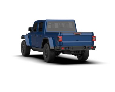 Pickup truck isolated on white background. 3d rendering - illustration