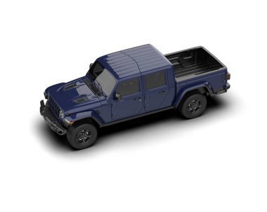 Pickup truck isolated on white background. 3d rendering - illustration