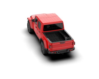 Pickup truck isolated on white background. 3d rendering - illustration