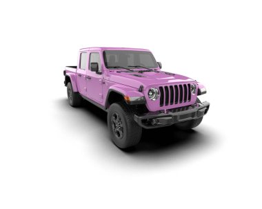 Pickup truck isolated on white background. 3d rendering - illustration