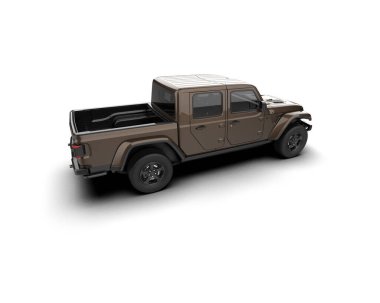 Pickup truck isolated on white background. 3d rendering - illustration