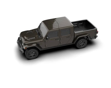 Pickup truck isolated on white background. 3d rendering - illustration