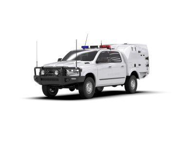Pickup truck isolated on white background. 3d rendering - illustration