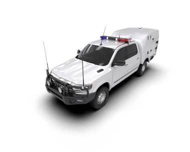 Pickup truck isolated on white background. 3d rendering - illustration