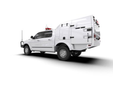 Pickup truck isolated on white background. 3d rendering - illustration